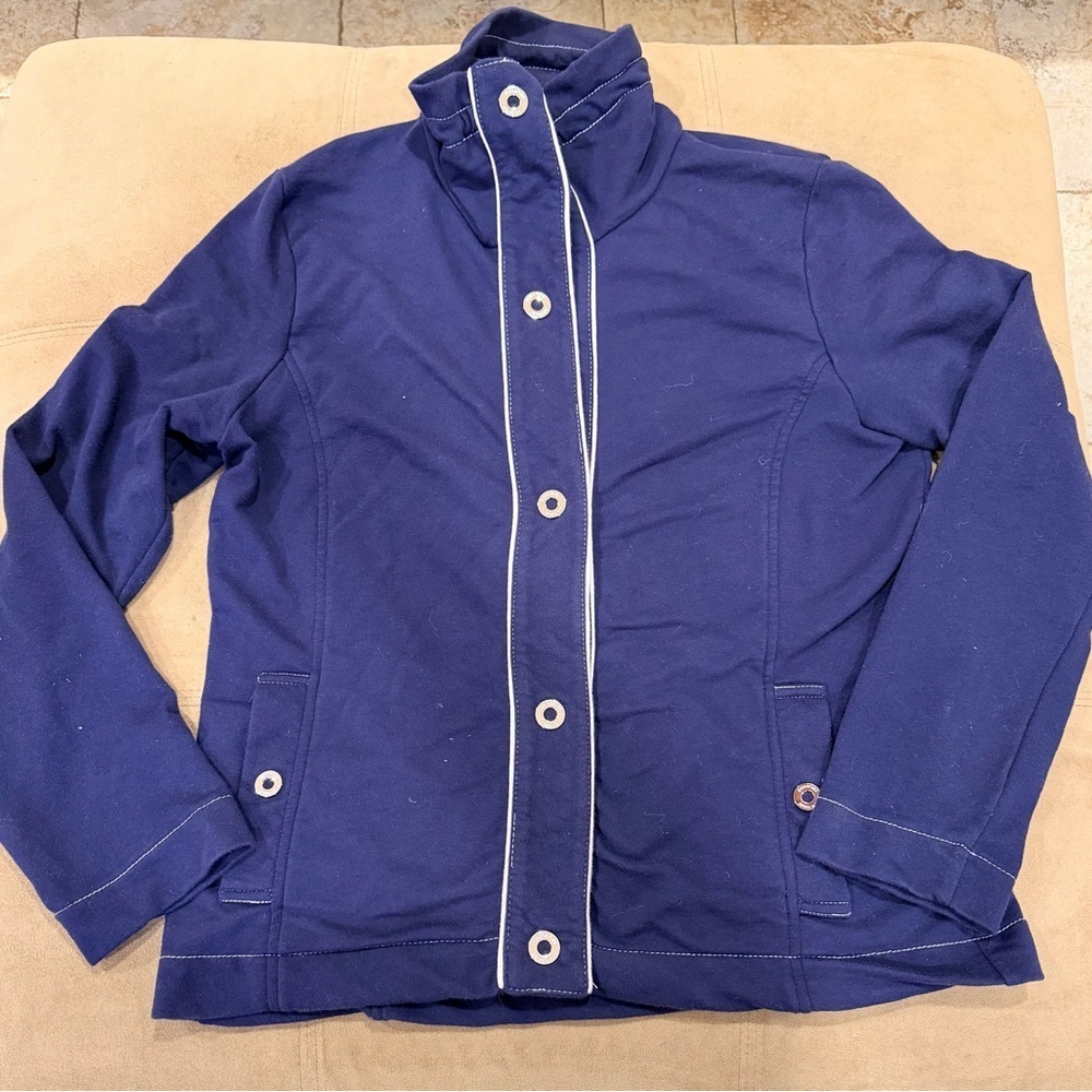 Jones New York Navy Utility Jacket with White Accents - Picture 2 of 13